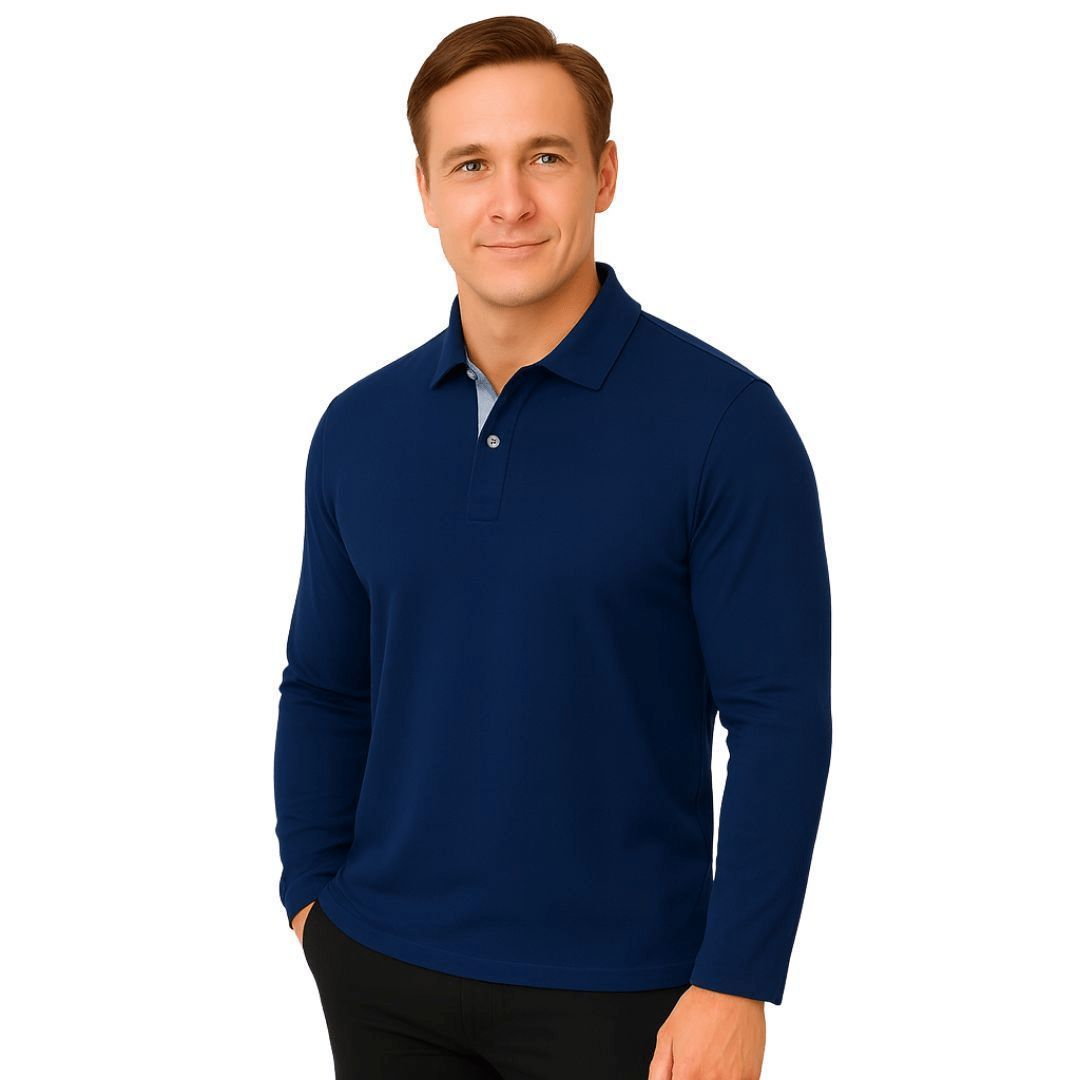 Playera Bibo Dry Tipo Polo Manga Larga Resistente Uniforme - Garufa Jeans