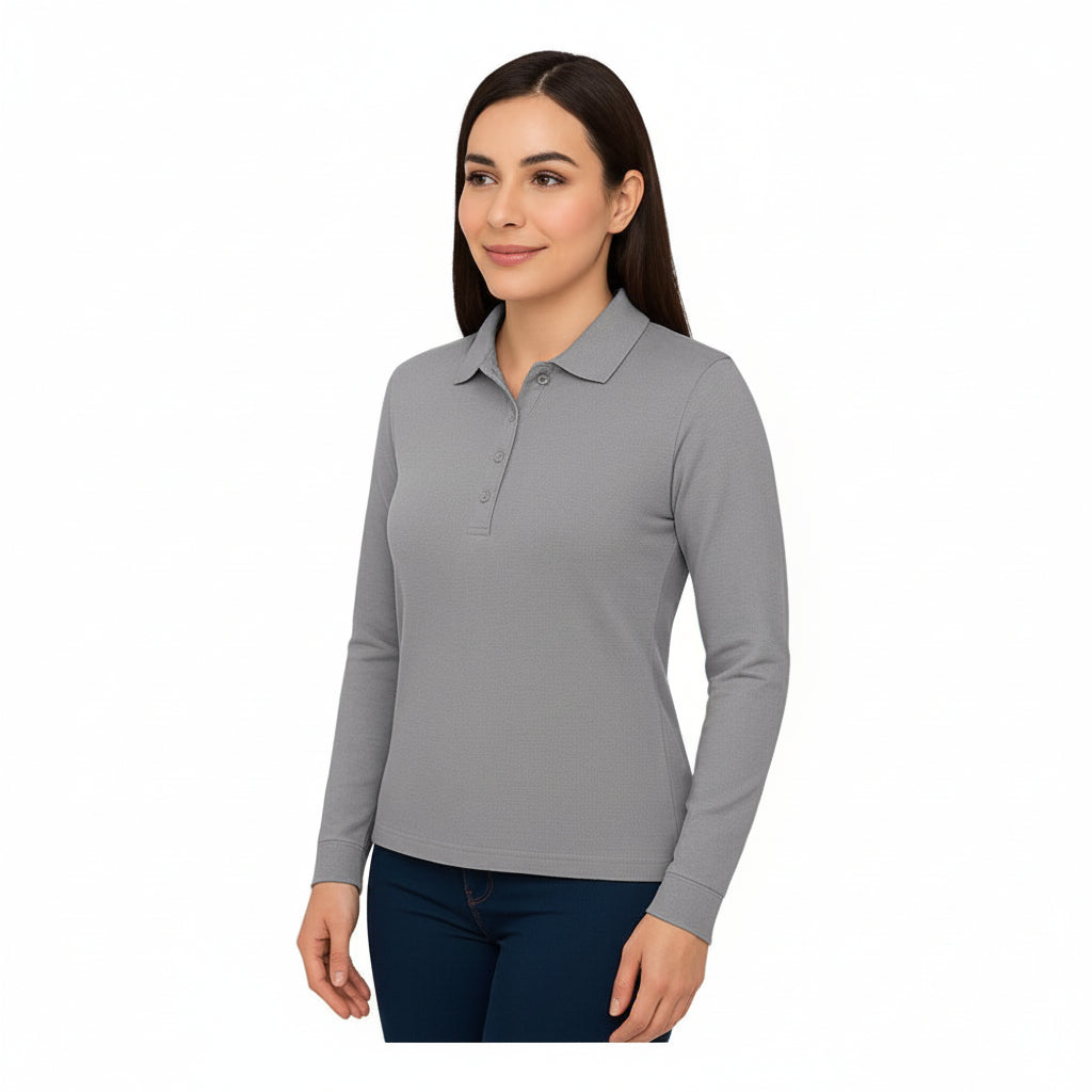 Playera Brans Tipo Polo Manga Larga Durable Resistente Mujer - Garufa Jeans