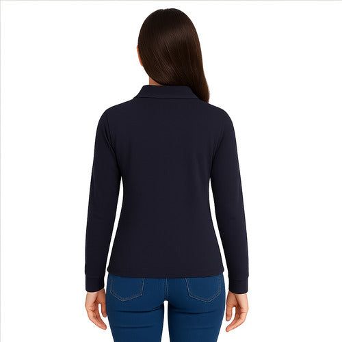 Playera Brans Tipo Polo Manga Larga Durable Resistente Mujer - Garufa Jeans