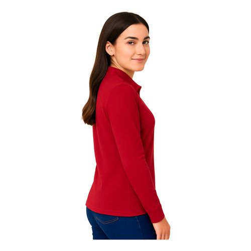 Playera Brans Tipo Polo Manga Larga Durable Resistente Mujer - Garufa Jeans