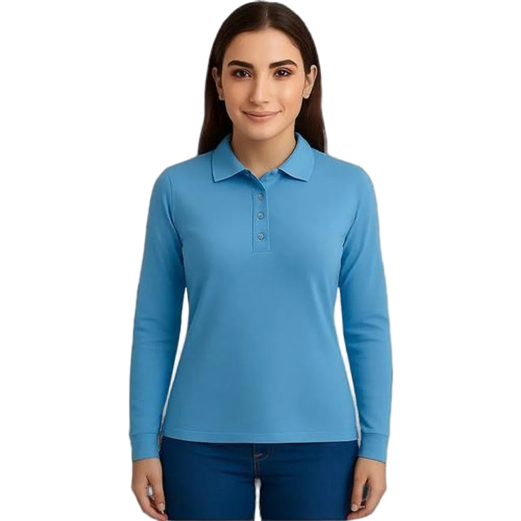 Playera Brans Tipo Polo Manga Larga Durable Resistente Mujer - Garufa Jeans