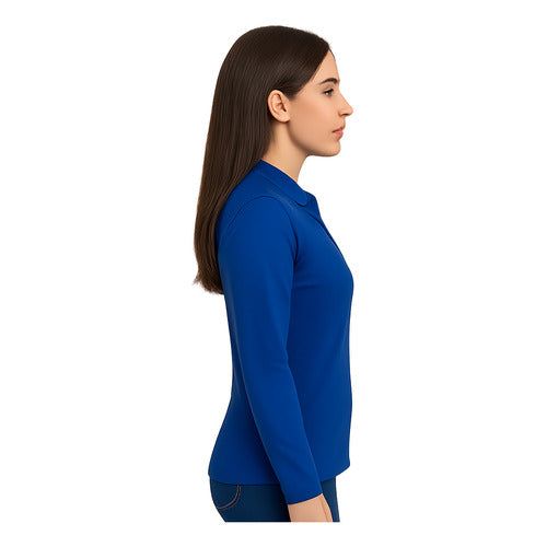 Playera Brans Tipo Polo Manga Larga Durable Resistente Mujer - Garufa Jeans