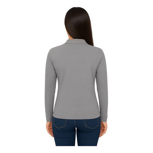 Playera Brans Tipo Polo Manga Larga Durable Resistente Mujer - Garufa Jeans