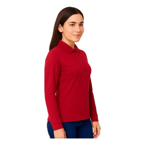 Playera Brans Tipo Polo Manga Larga Durable Resistente Mujer - Garufa Jeans