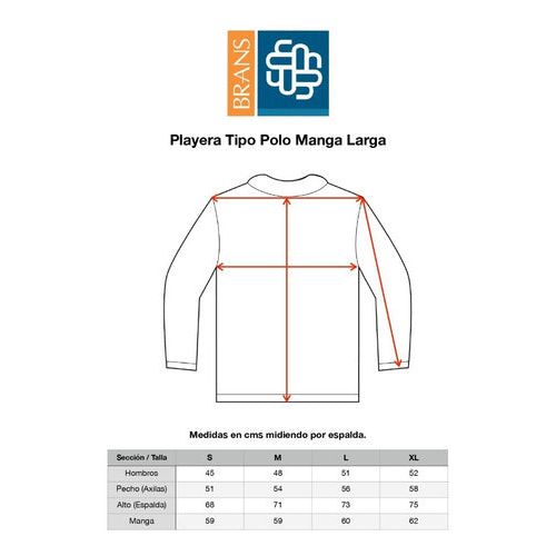 Playera Brans Tipo Polo Manga Larga Durable Resistente S-xl - Garufa Jeans