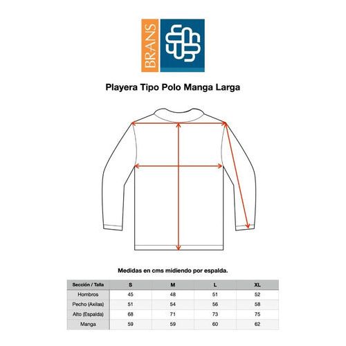 Playera Brans Tipo Polo Manga Larga Durable Resistente S-xl - Garufa Jeans
