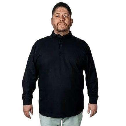 Playera Brans Tipo Polo Manga Larga Durable Tallas 4xl - 5xl - Garufa Jeans