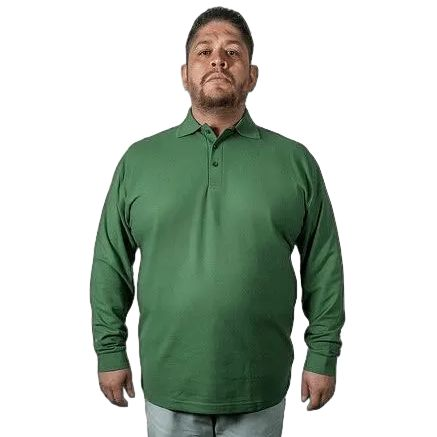 Playera Brans Tipo Polo Manga Larga Durable Tallas 4xl - 5xl - Garufa Jeans