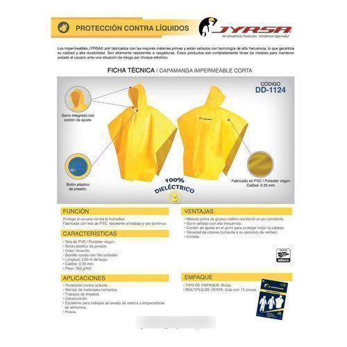 Poncho Jyrsa Dd - 1124 Capa Impermeable Con Capucha - Garufa Jeans