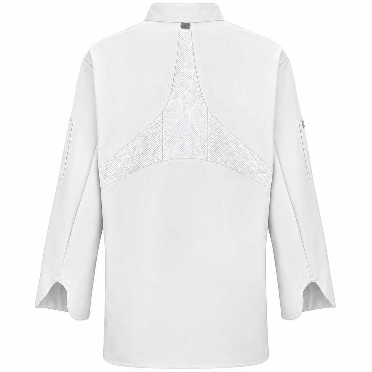 Filipina de chef para mujer Red Kap 041 Blanca, prenda sola vista posterior con panel de malla | color:blanca