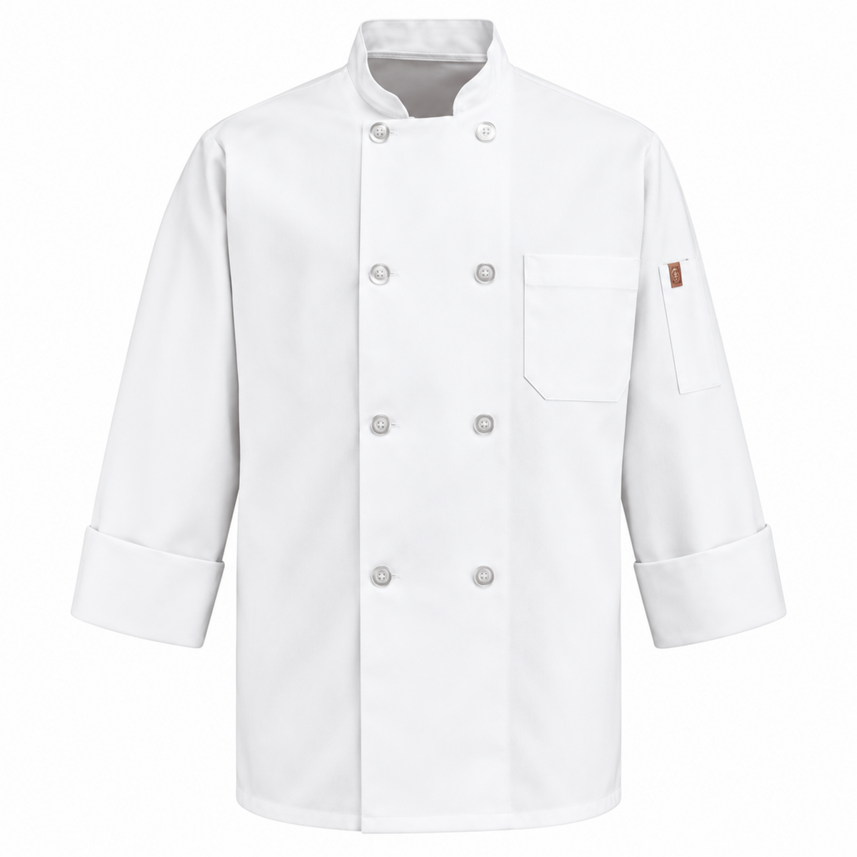Filipina de chef Red Kap 0413 para hombre blanca, prenda sola vista frontal | color:blanca