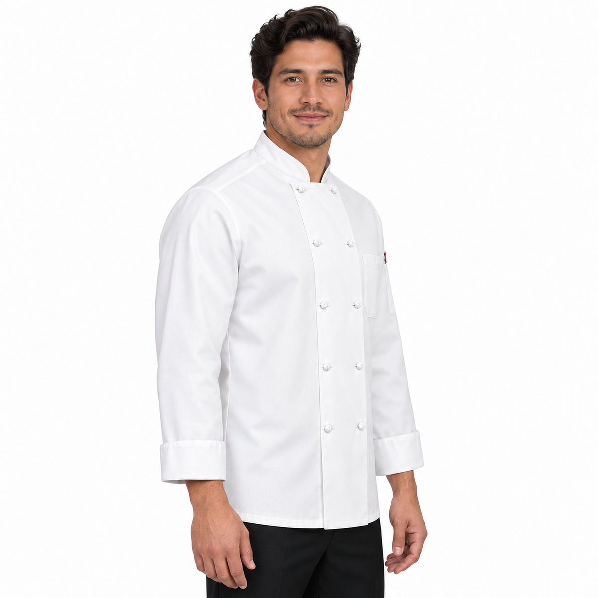 Red Kap 044X blanca para hombre, perfil derecho en modelo regular delgado | color:blanca