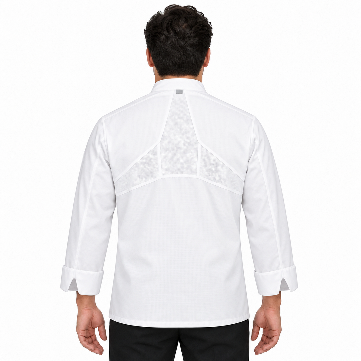 Red Kap 044X blanca para hombre, vista posterior en modelo regular delgado | color:blanca