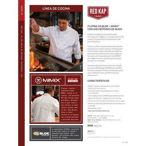 Red Kap 044x Filipina Chef Manga Larga Repelente Aceite - Garufa Jeans