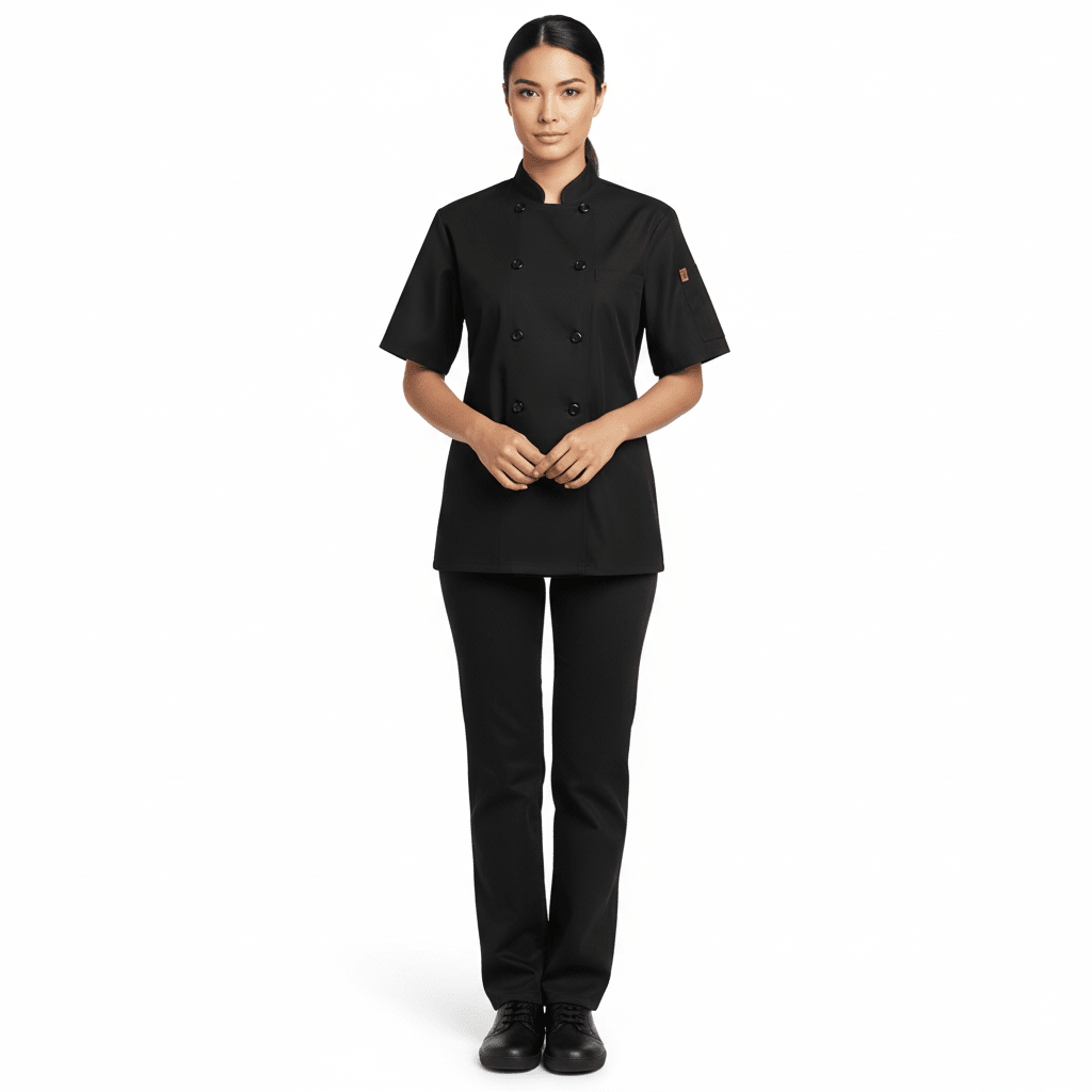 Red Kap 045 Filipina Chef Manga Corta Repelente Aceite Mujer #mlpos_2 | Color: BK - Negra #color_bk_-_negra #sku_045xbkssl #sku_045xbkssm #sku_045xbksss #sku_045xbkssxl #sku_045xbkssxs