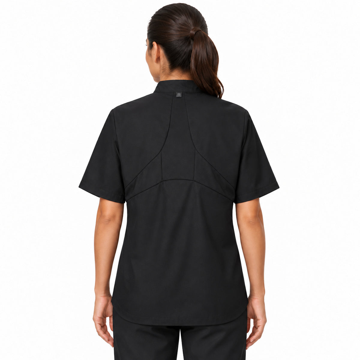Filipina de chef Red Kap 045 para mujer Negra, vista posterior con modelo | color:negra