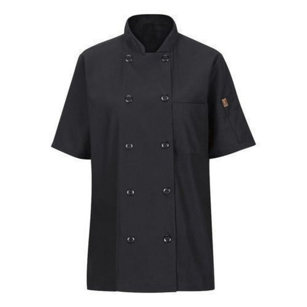 Filipina de chef Red Kap 045 para mujer Negra, vista frontal de la prenda