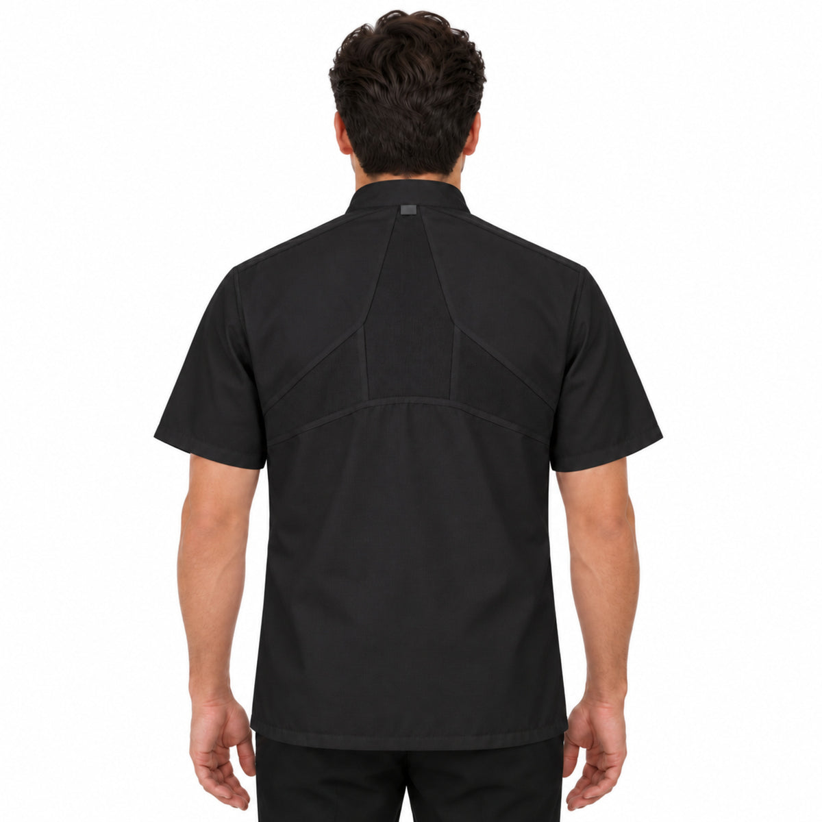 Filipina de chef Red Kap 046X para hombre Negra, vista posterior con modelo | color:negra