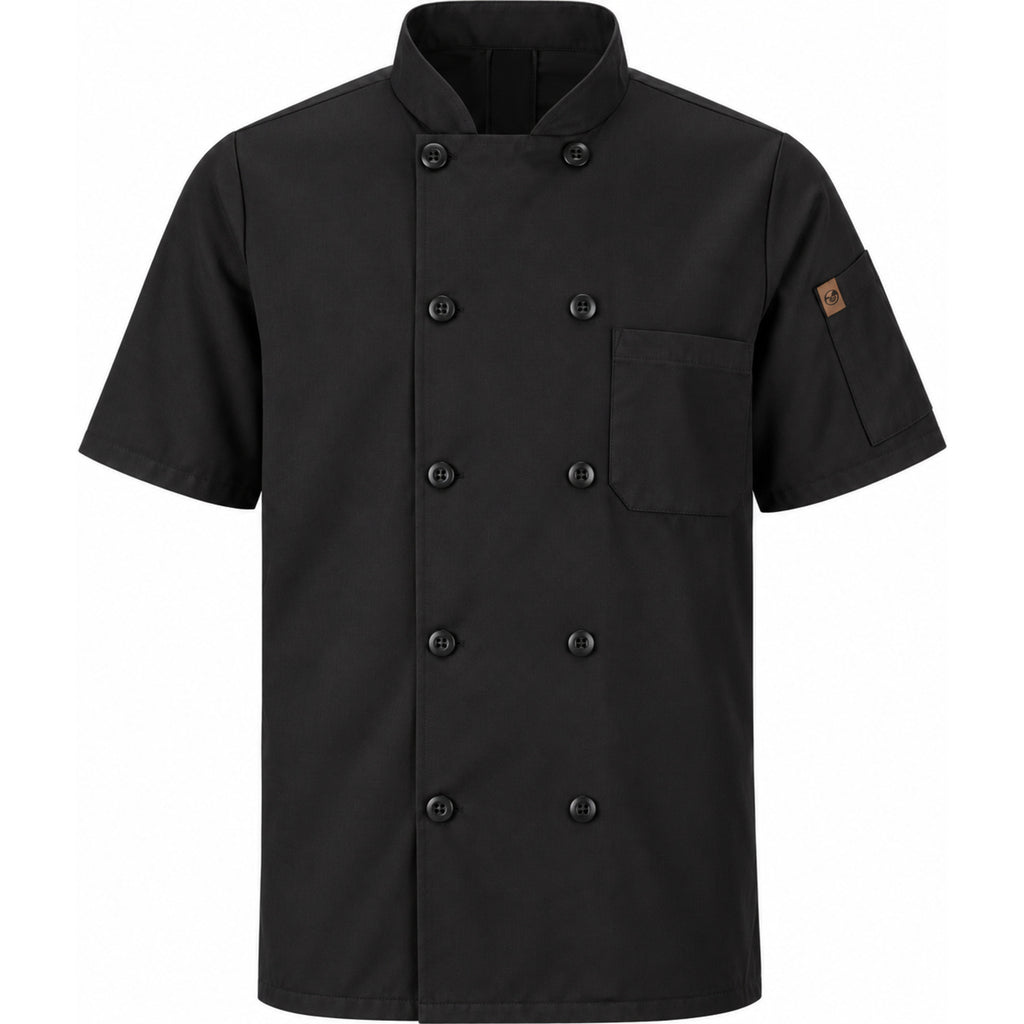Filipina de chef Red Kap 046X para hombre Negra, vista frontal de la prenda