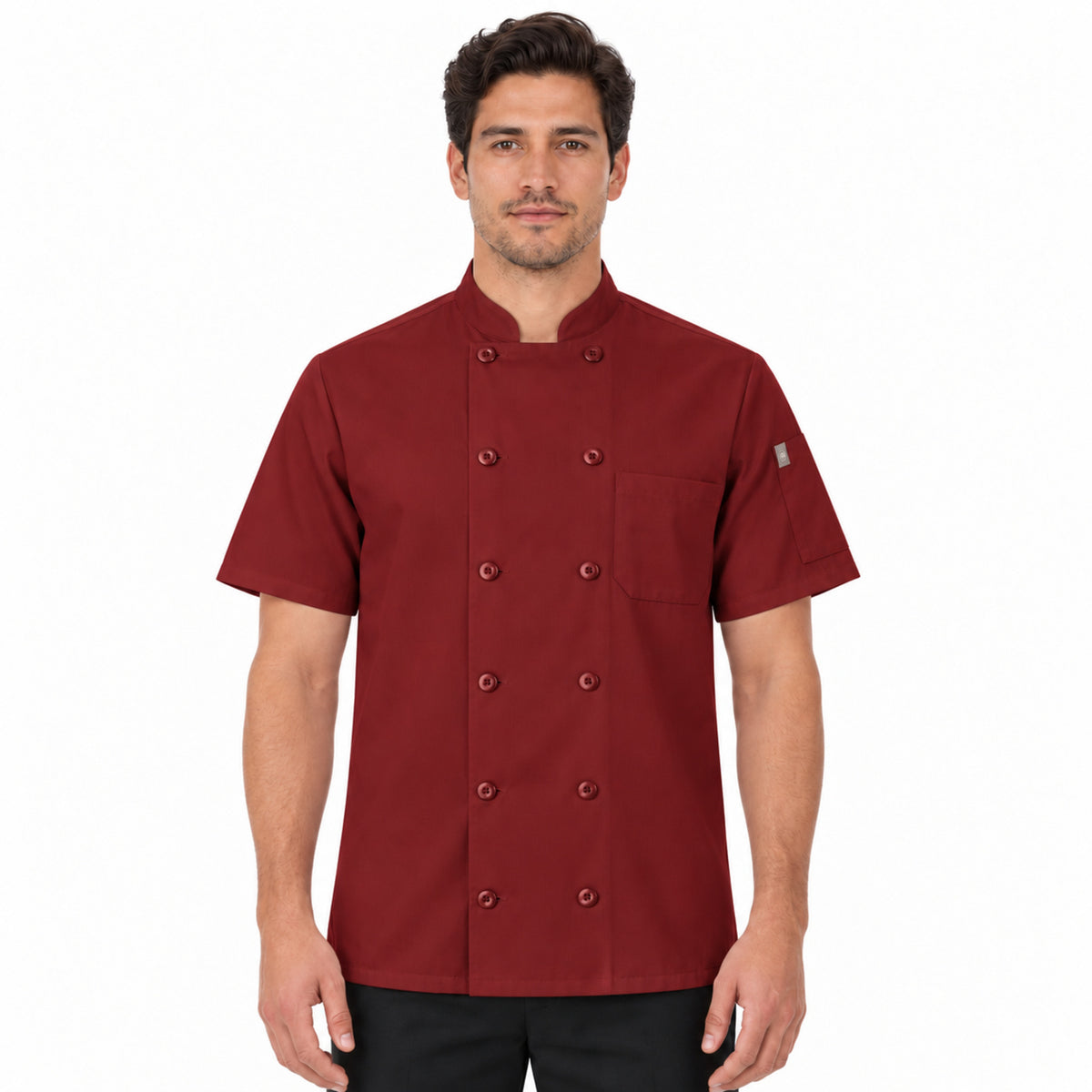 Filipina de chef Red Kap 046X para hombre Roja, vista frontal con modelo | color:roja