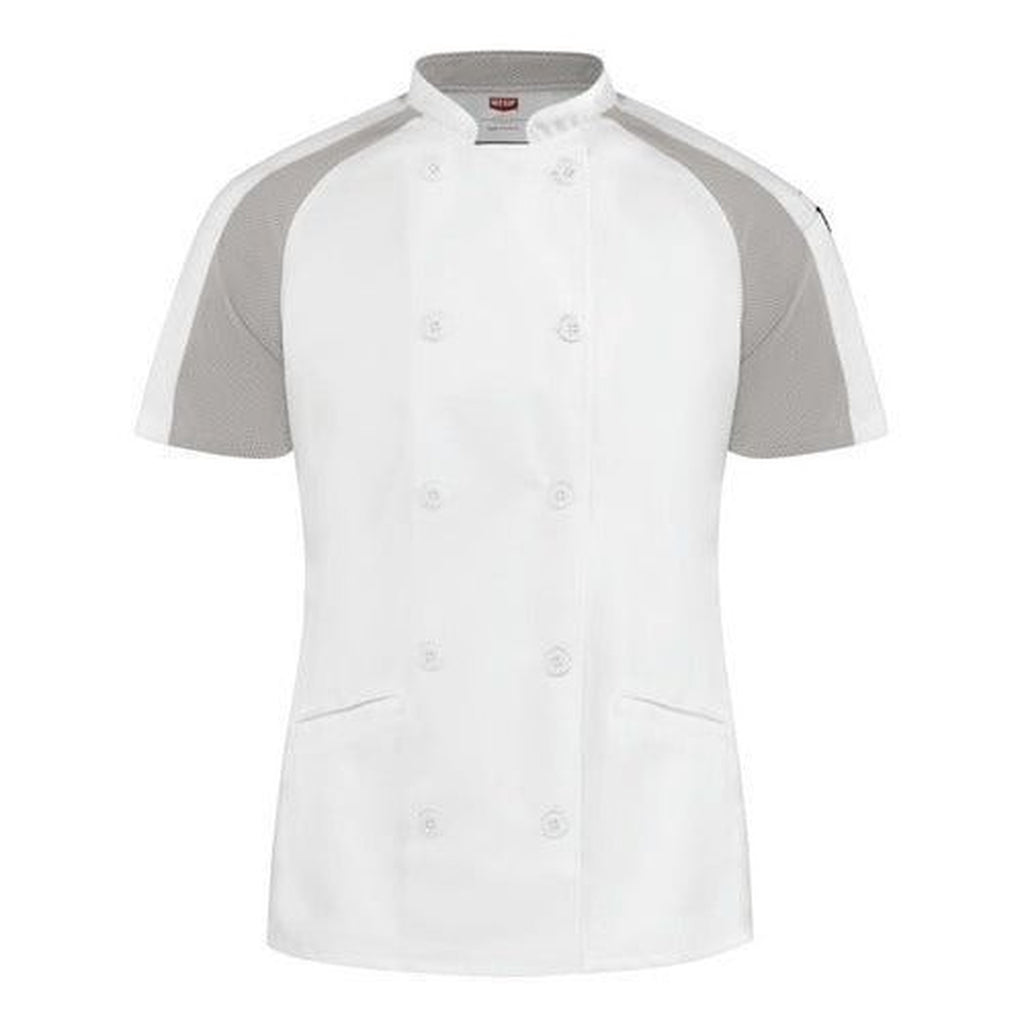 Filipina de chef Red Kap 051W para mujer Blanca, prenda sola vista frontal