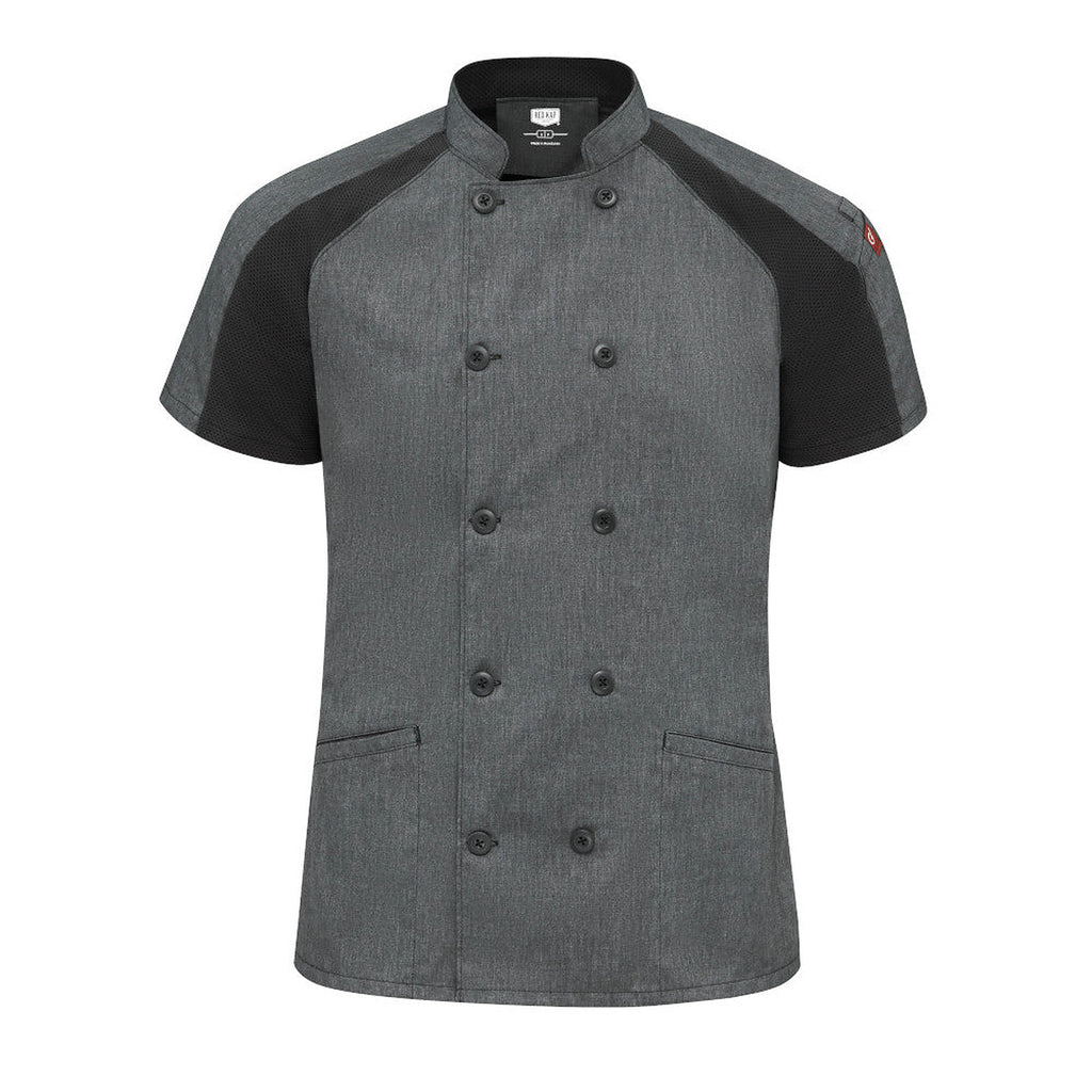 Filipina de chef Red Kap 051W para mujer Gris Oxford, prenda sola vista frontal