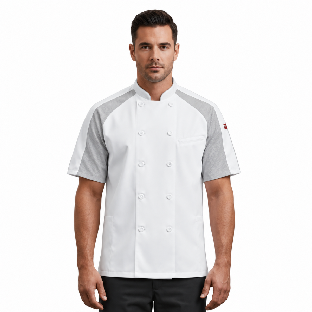 Filipina de chef Red Kap 052M para hombre Blanca, vista frontal | color:blanca