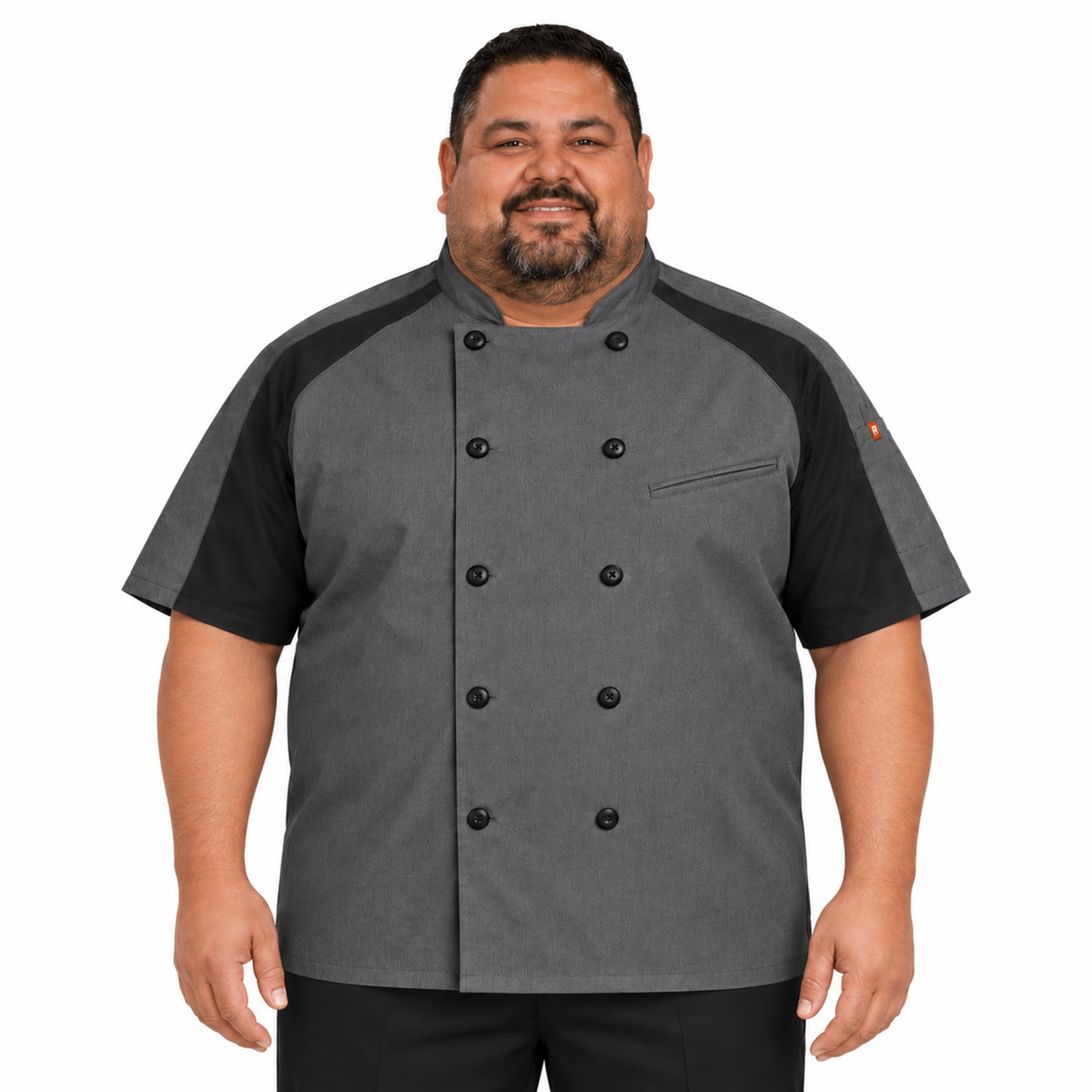 Filipina de chef Red Kap 052M para hombre Gris Oxford, vista frontal | color:gris-oxford