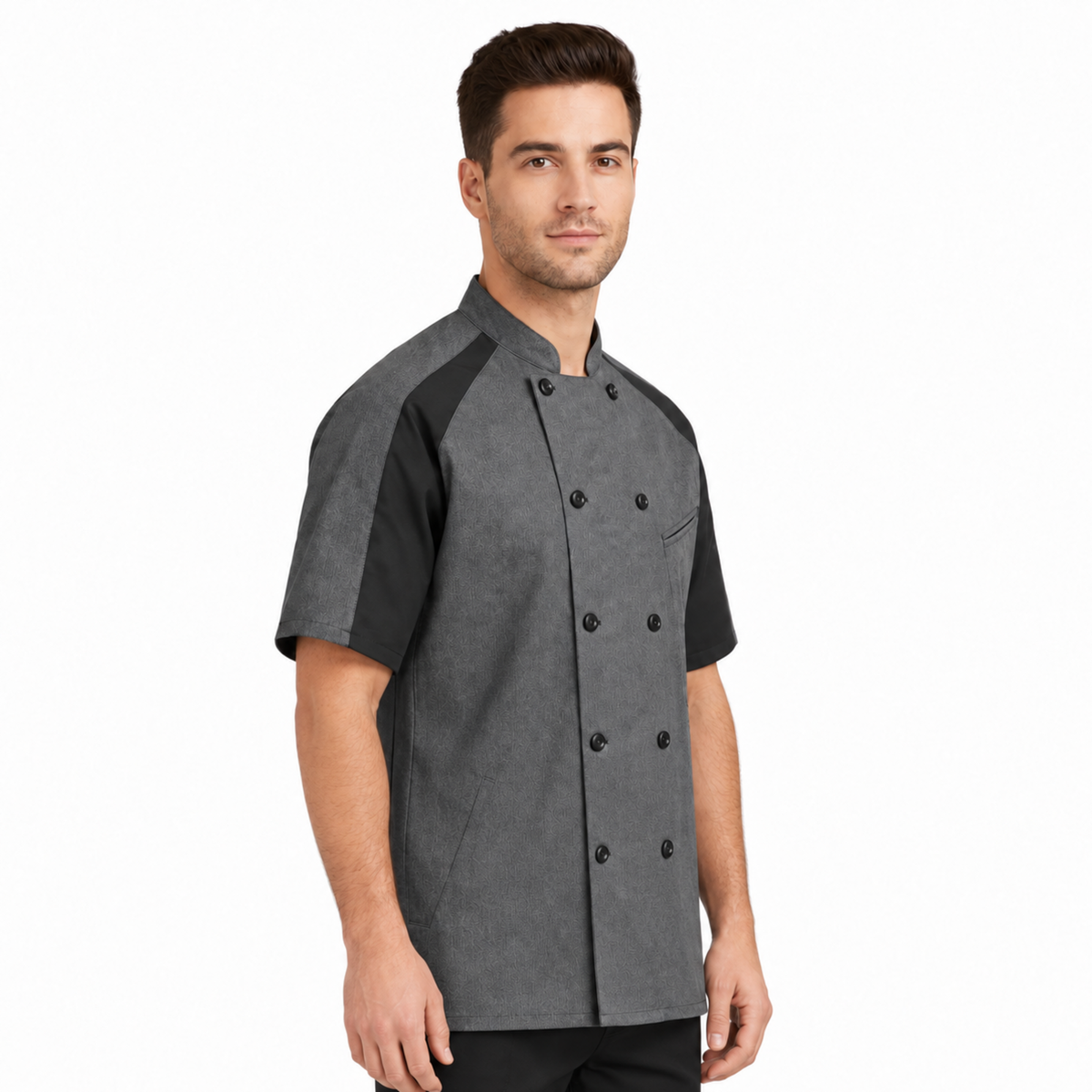 Filipina de chef Red Kap 052M para hombre Gris Oxford, perfil derecho | color:gris-oxford