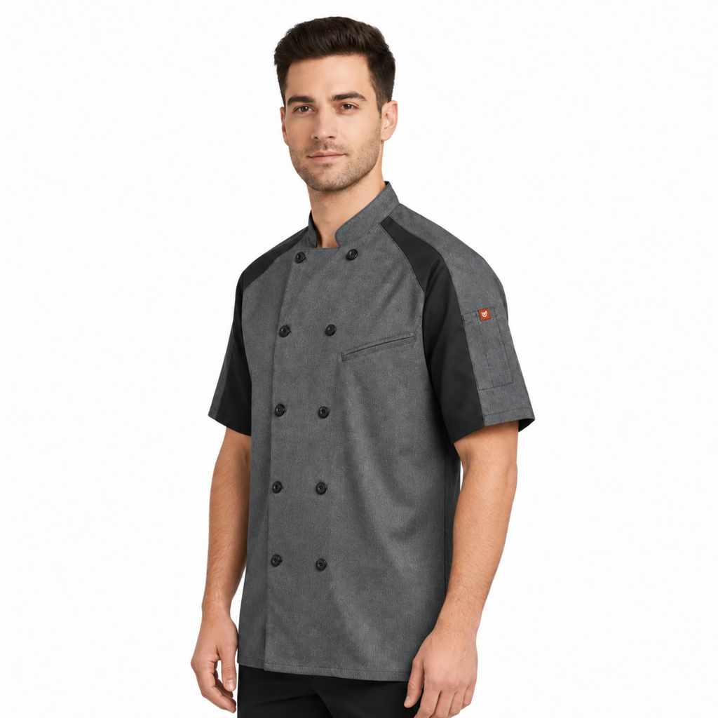 Filipina de chef Red Kap 052M para hombre Gris Oxford, perfil izquierdo