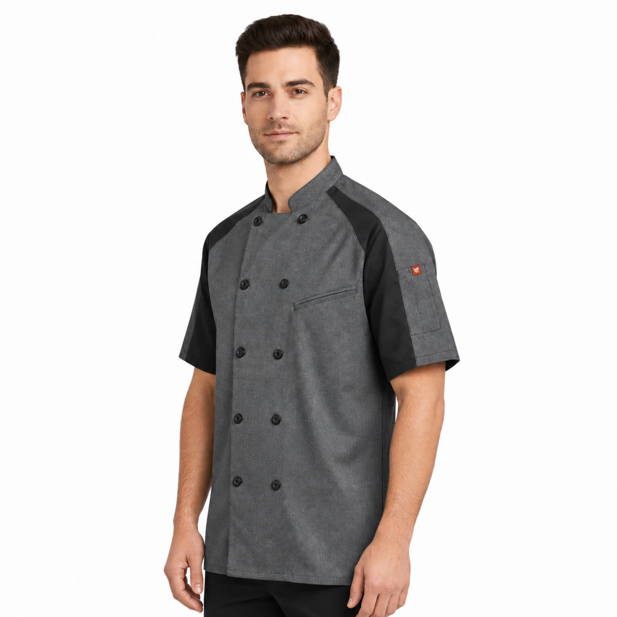 Filipina de chef Red Kap 052M para hombre Gris Oxford, perfil izquierdo | color:gris-oxford
