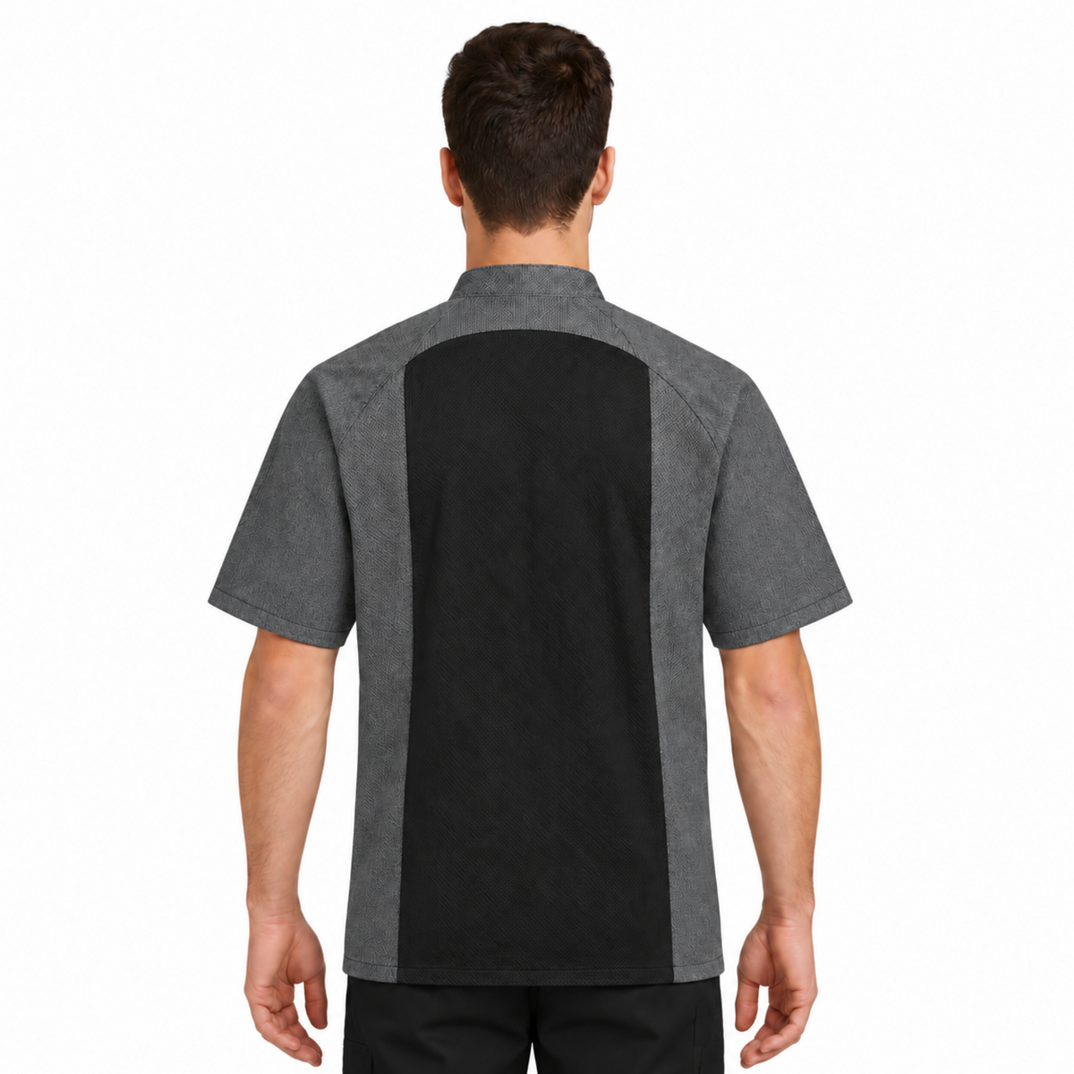 Filipina de chef Red Kap 052M para hombre Gris Oxford, vista posterior | color:gris-oxford