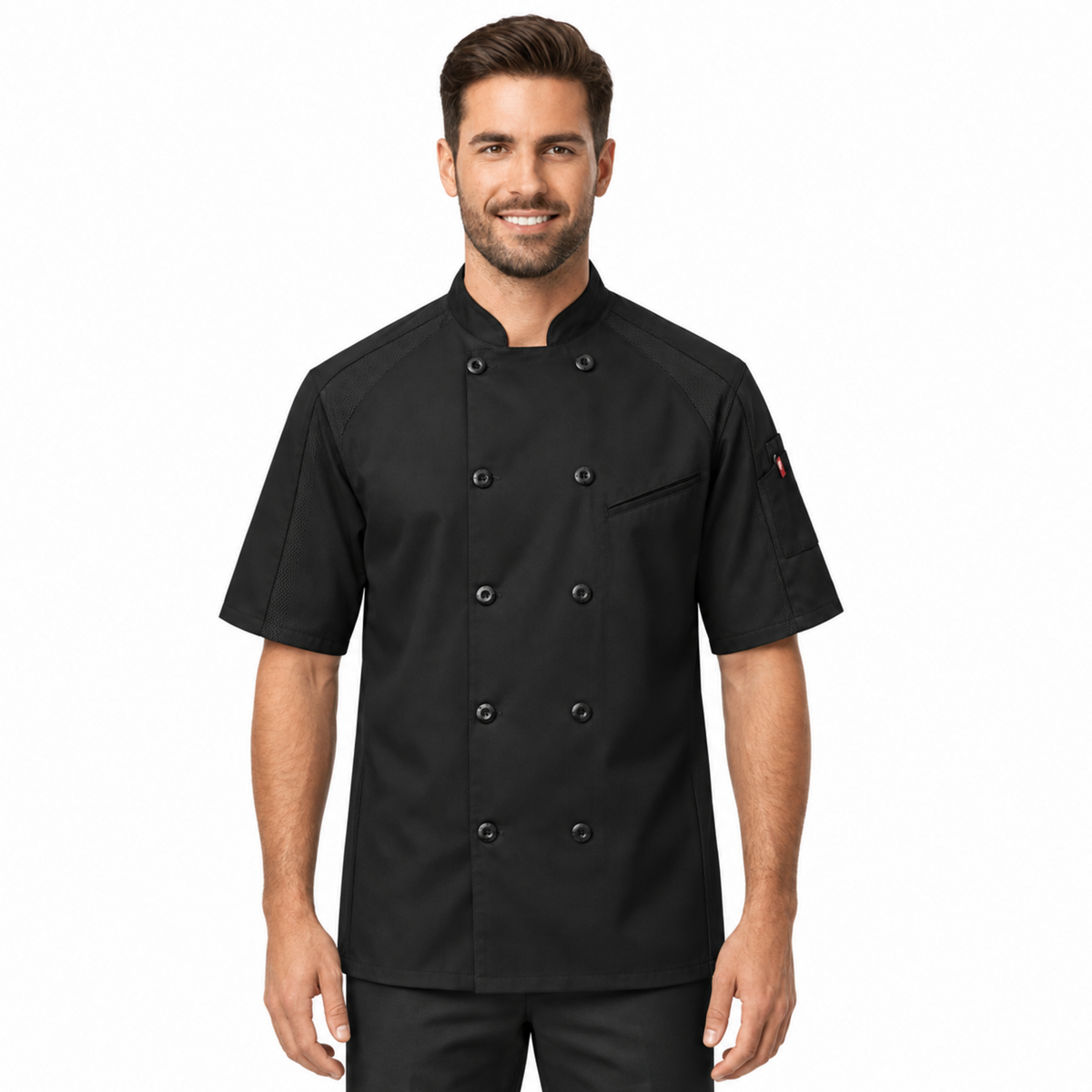 Filipina de chef Red Kap 052M para hombre Negra, vista frontal | color:negra