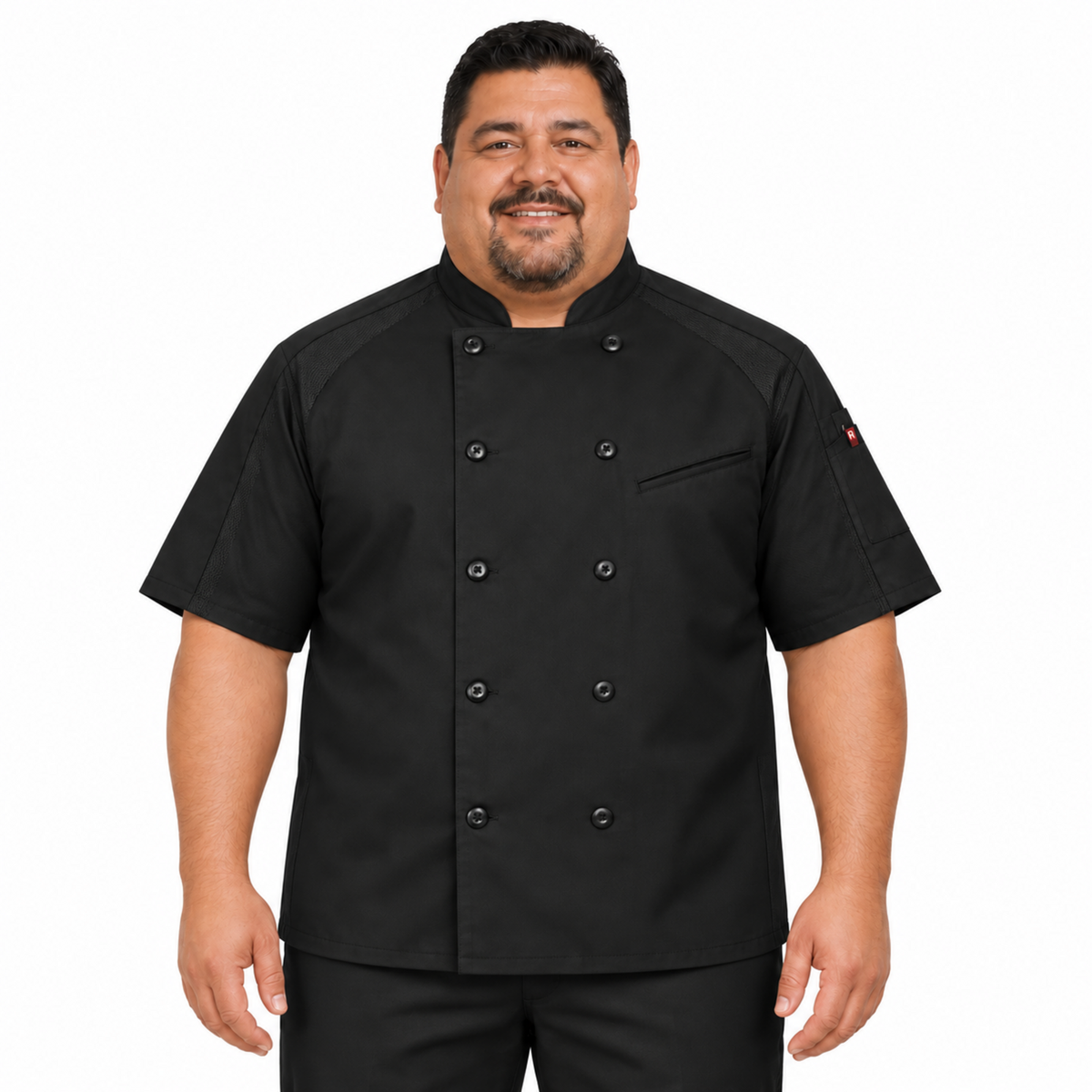 Filipina de chef Red Kap 052M para hombre Negra, vista frontal | color:negra