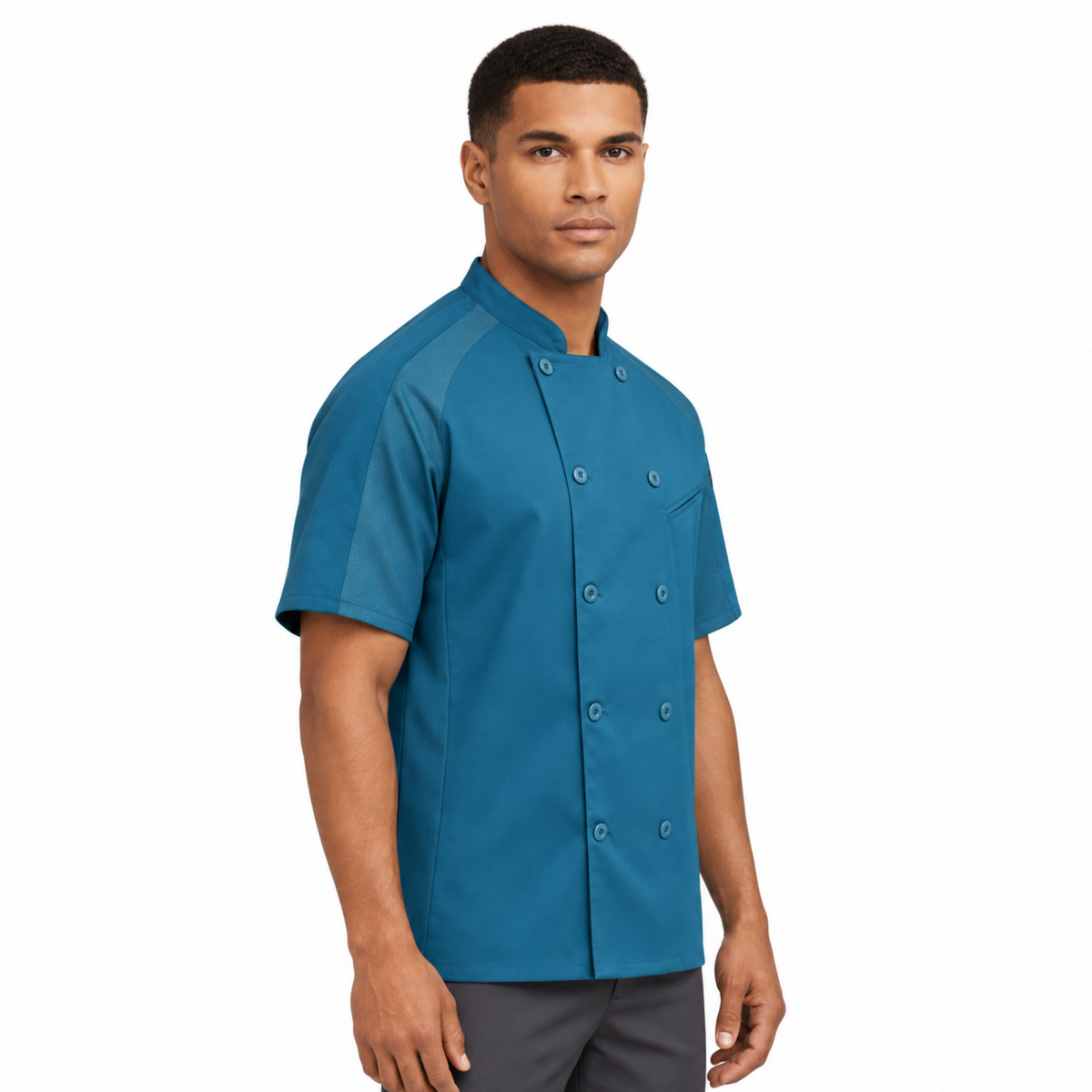 Filipina de chef Red Kap 052M para hombre Teal, perfil derecho | color:teal