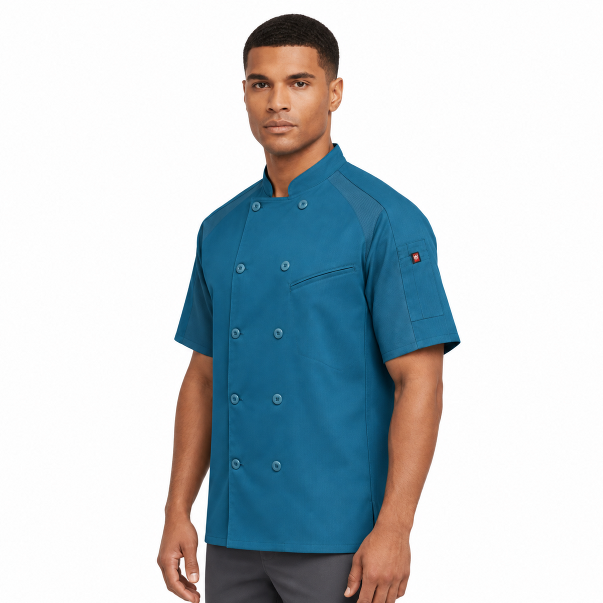 Filipina de chef Red Kap 052M para hombre Teal, perfil izquierdo | color:teal