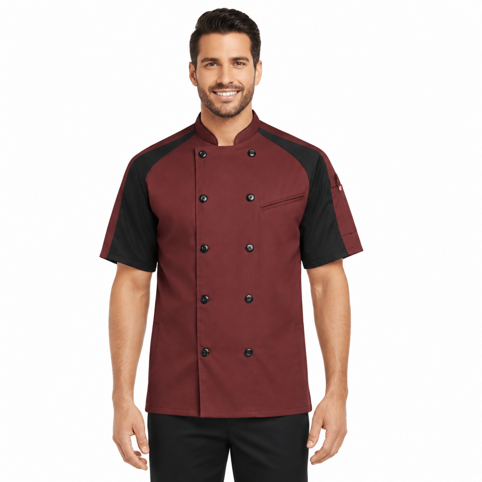 Filipina de chef Red Kap 052M para hombre Vino, vista frontal | color:vino