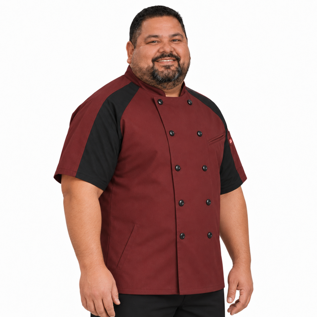 Filipina de chef Red Kap 052M para hombre Vino, perfil derecho
