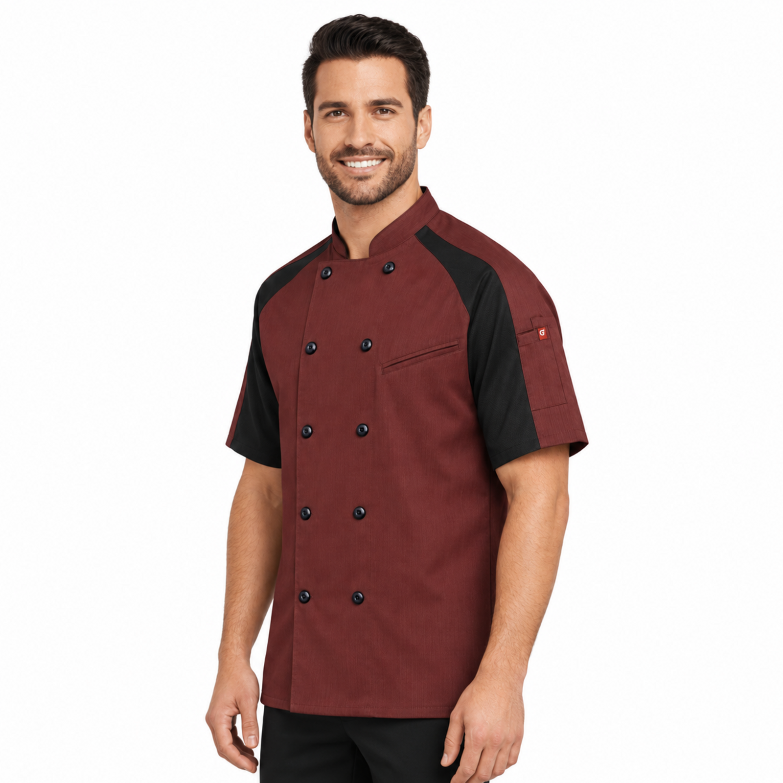 Filipina de chef Red Kap 052M para hombre Vino, perfil izquierdo | color:vino