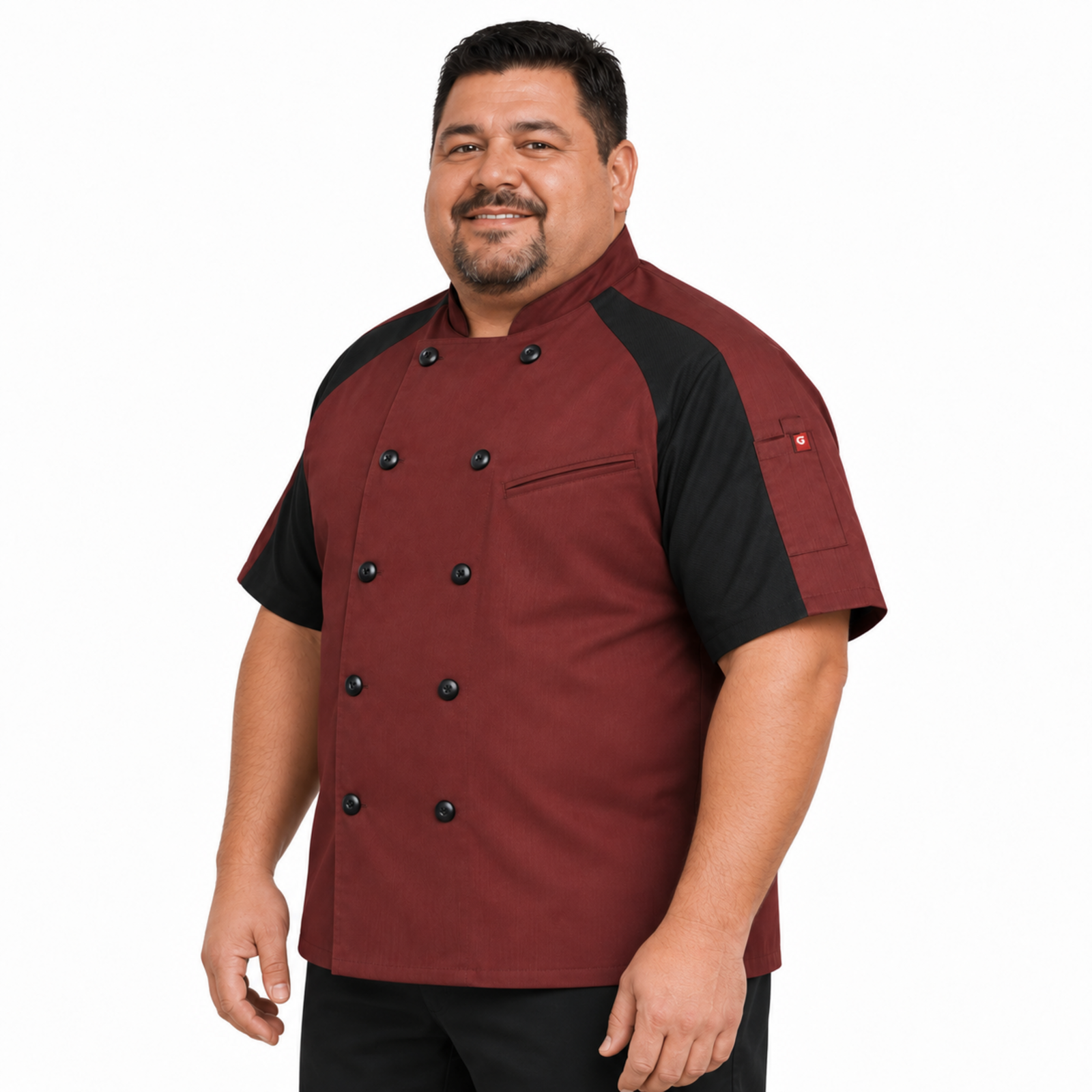 Filipina de chef Red Kap 052M para hombre Vino, perfil izquierdo | color:vino