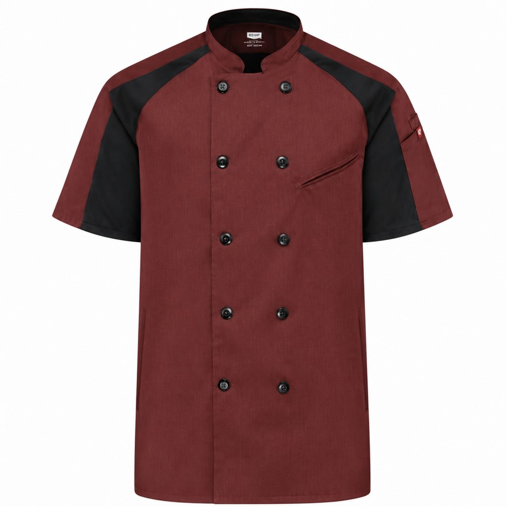 Filipina de chef Red Kap 052M para hombre Vino, prenda frontal