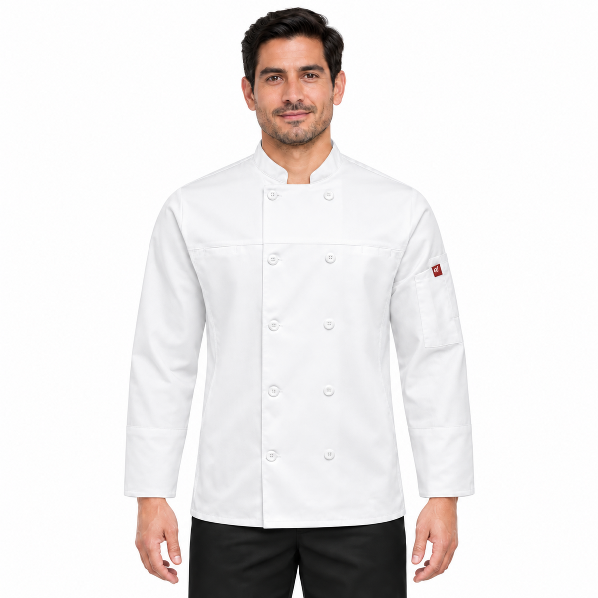 Filipina de chef Red Kap 054M para hombre Blanca, vista frontal | color:blanca