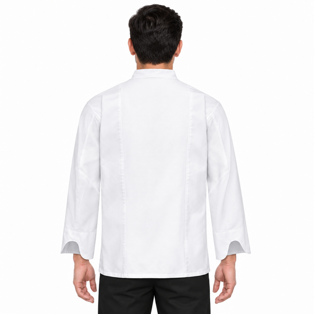 Filipina de chef Red Kap 054M para hombre Blanca, vista posterior