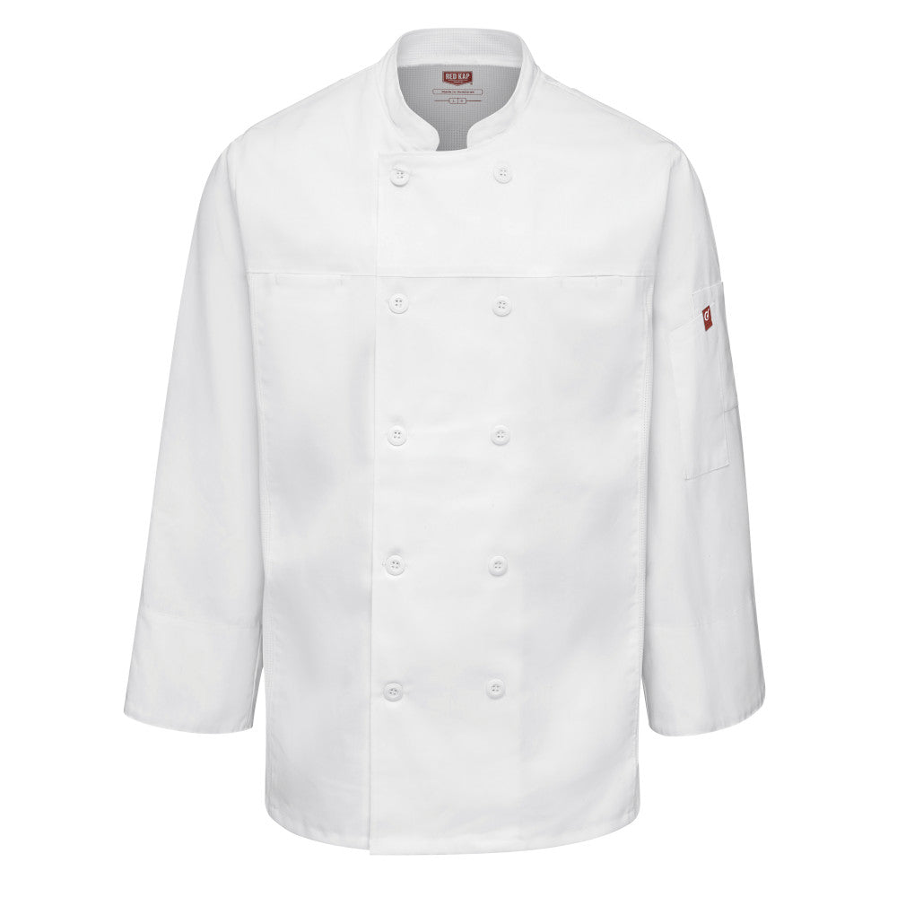 Filipina de chef Red Kap 054M para hombre Blanca, prenda frontal | color:blanca