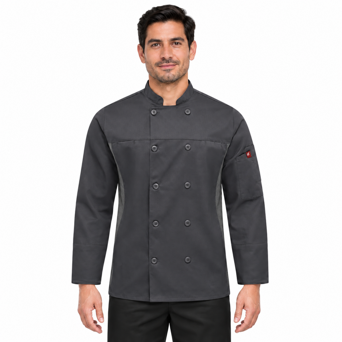 Filipina de chef Red Kap 054M para hombre Gris Oxford, vista frontal | color:gris-oxford