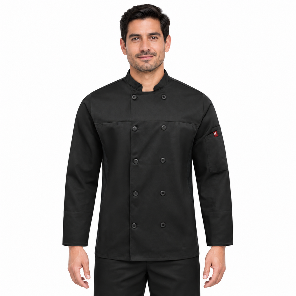 Filipina de chef Red Kap 054M para hombre Negra, vista frontal