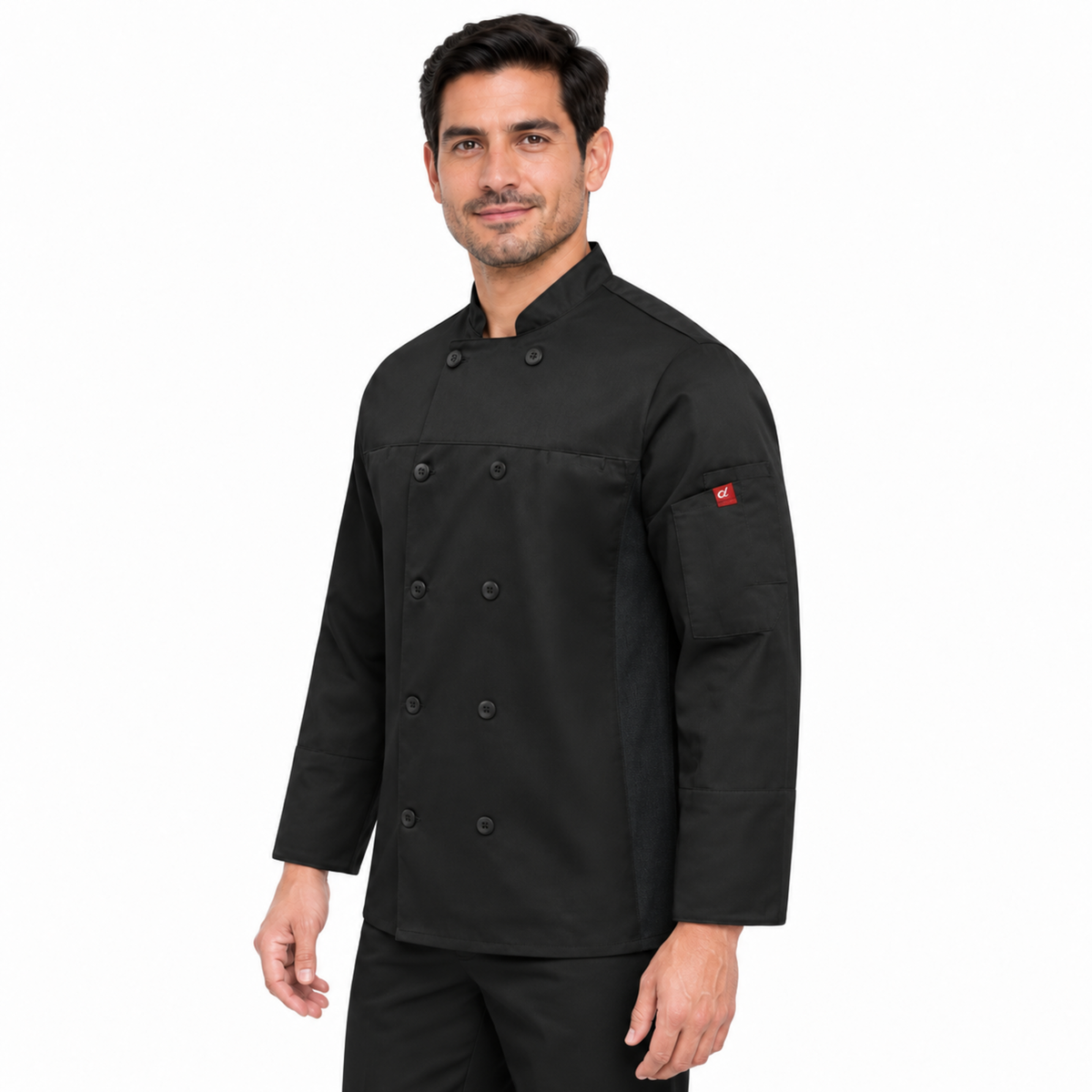Filipina de chef Red Kap 054M para hombre Negra, perfil derecho | color:negra