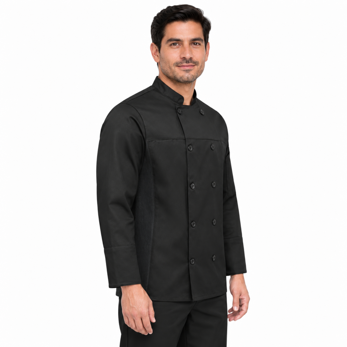 Filipina de chef Red Kap 054M para hombre Negra, perfil izquierdo | color:negra