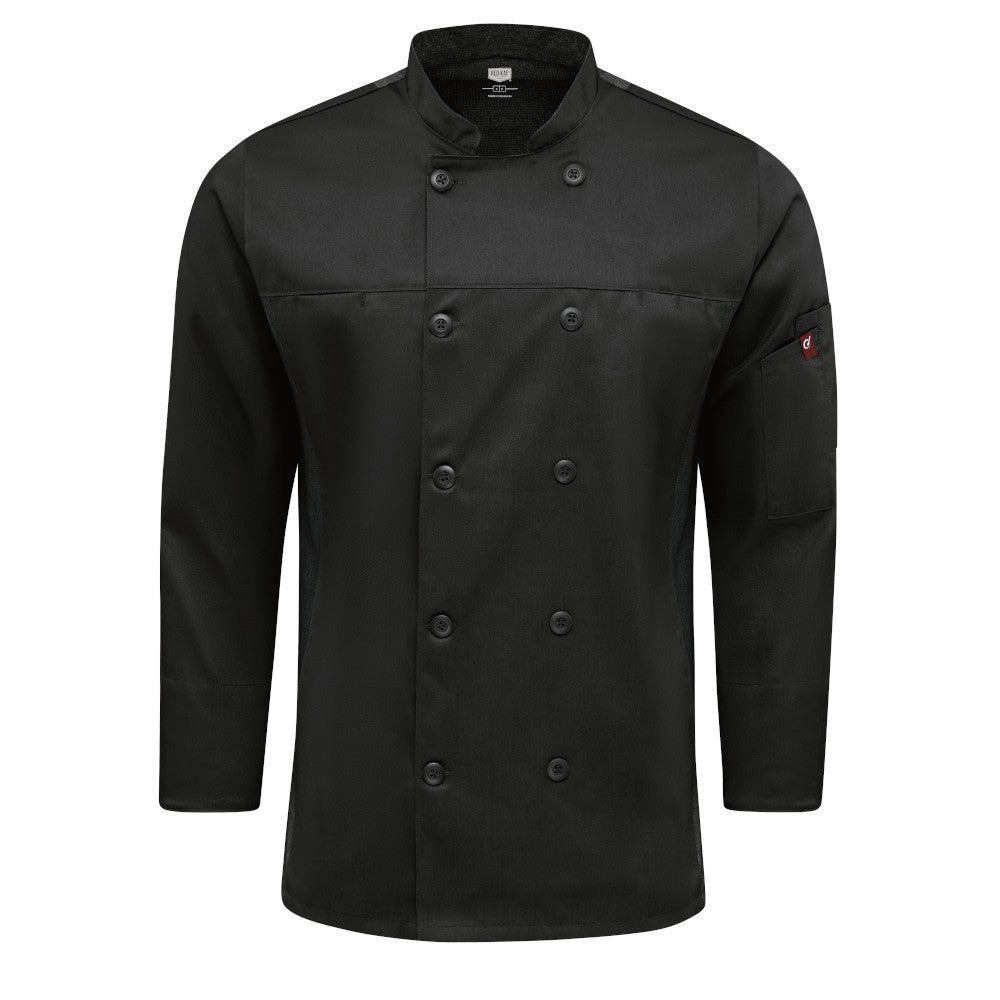 Filipina de chef Red Kap 054M para hombre Negra, prenda frontal | color:negra