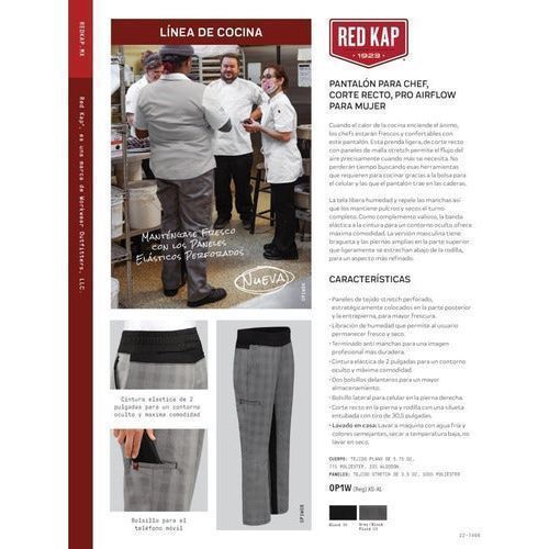 Red Kap 0p1w Pantalón Chef Cocinero Cocina Flujo Aire Mujer - Garufa Jeans